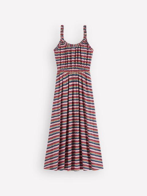 BODEN Scoop Neck Jersey Dress-Multi, Zigzag Ripple