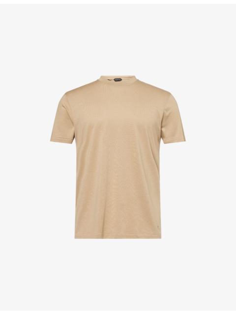 TOM FORD Embroidered-Logo Short-Sleeved Woven-Blend T-Shirt