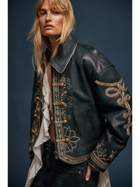 FREE PEOPLE We The Free Lana Leather Band Jacket