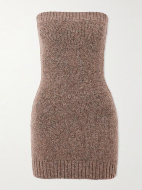 Cult Gaia Holland wool-blend mini dress Light brown