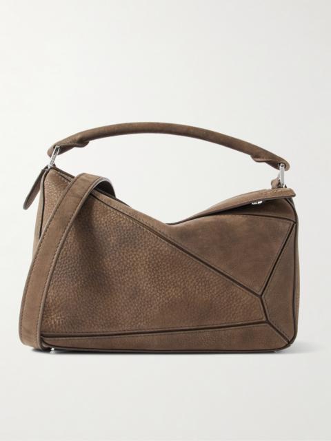 Loewe Puzzle Small Textured-nubuck Shoulder Bag