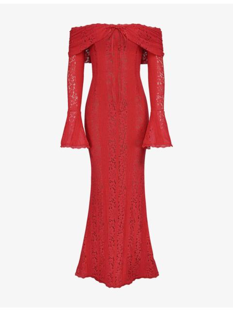 House of CB Belle Off-Shoulder Lace Maxi Dress