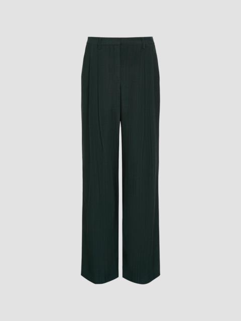 TWP Women's Sulli Textured Pleated Straight-Leg Pants - Darkest Spruce