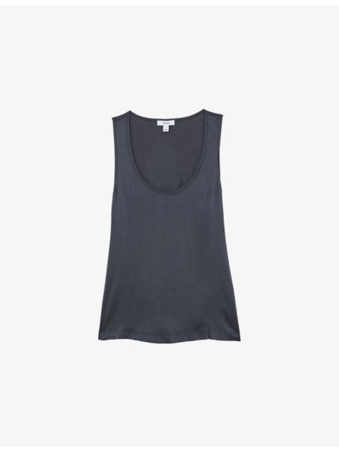 REISS Ruby Sleeveless Stretch-Silk Top