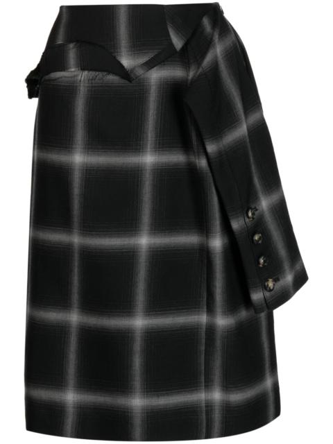 MARINA YEE Birkin plaid-check wool skirt