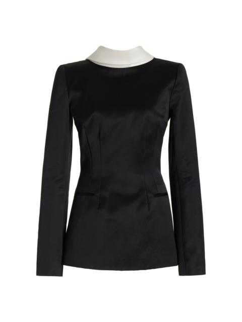 LaQuan Smith Reversed Mini Blazer Dress black/white
