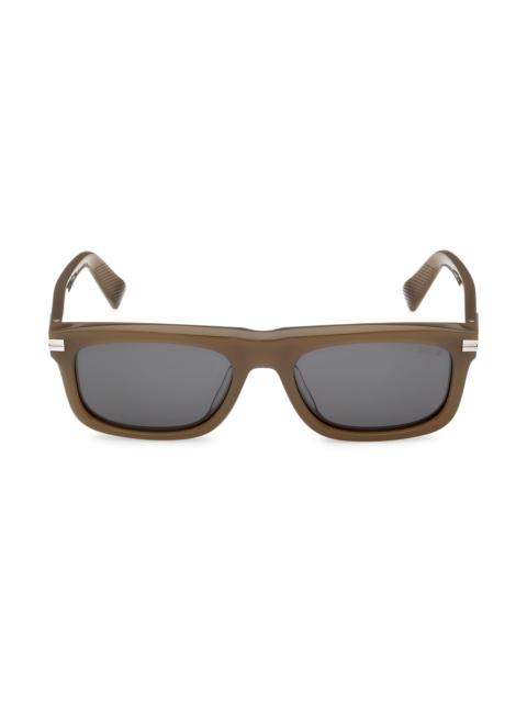 ZEGNA Men's 55MM Rectangular Sunglasses - Brown Grey