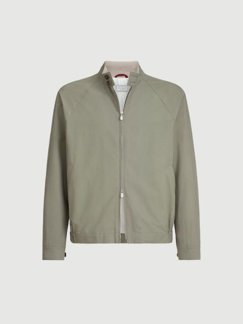 Brunello Cucinelli Water-resistant techno cotton gabardine outerwear jacket with stand collar