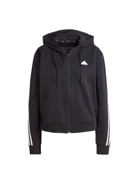 adidas (WMNS) adidas Future Icons 3-Stripes Full Zip Hoodie 'Black' IN9475