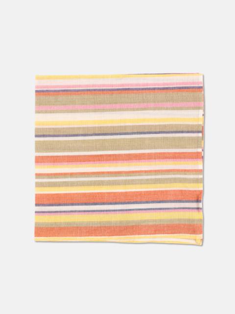 J. PRESS STRIPED MADRAS POCKET SQUARE