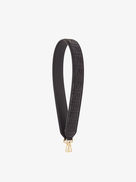 Black leather shoulder strap