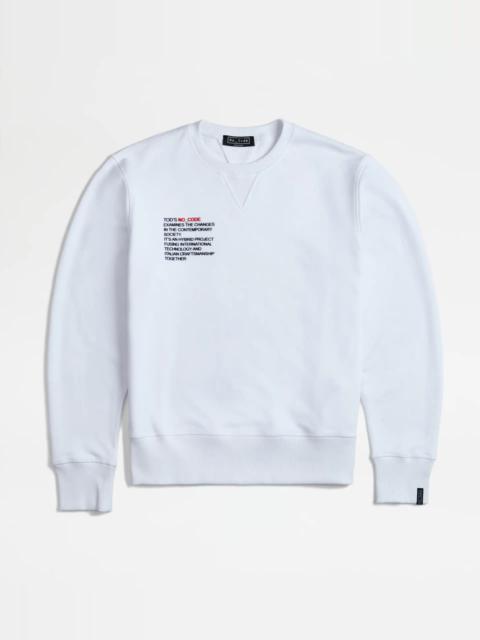Tod's ROUND-NECK SWEATSHIRT NO_CODE - WHITE