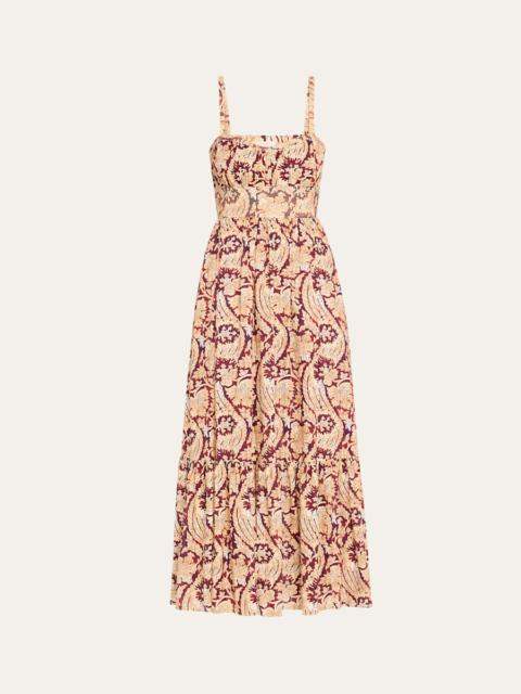 ULLA JOHNSON Nadine Sweetheart Cami Midi Dress