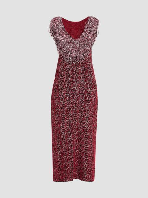 BRANDON MAXWELL Women's The Amara Embellished Sheath Midi Dress - Red Static