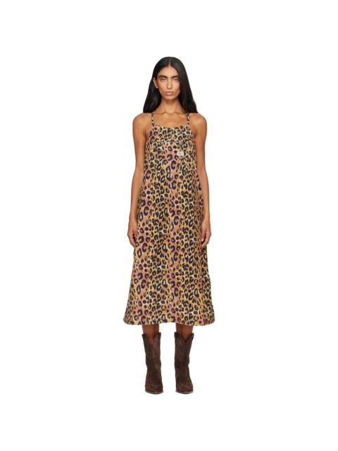 R13 Brown Relaxed Strappy Midi Dress