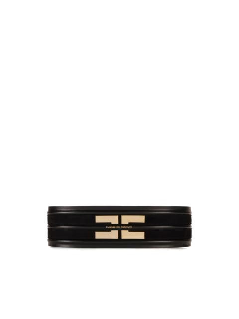 ELISABETTA FRANCHI logo-plaque leather belt