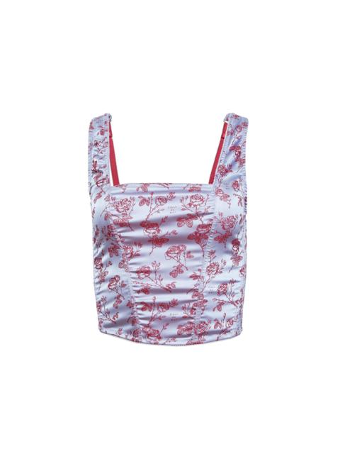 Fleur du Mal Rose Jacquard Corset Top