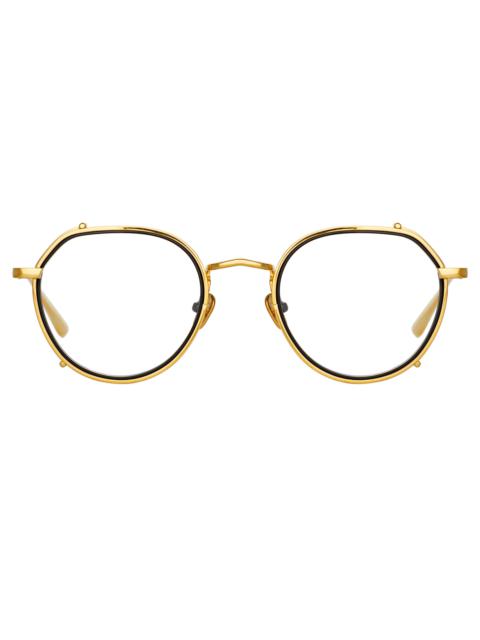 FALCON ANGULAR OPTICAL FRAME IN YELLOW GOLD