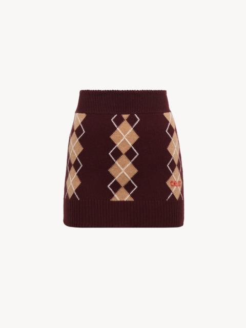 Chloé FITTED MINI SKIRT IN A WOOL & CASHMERE KNIT