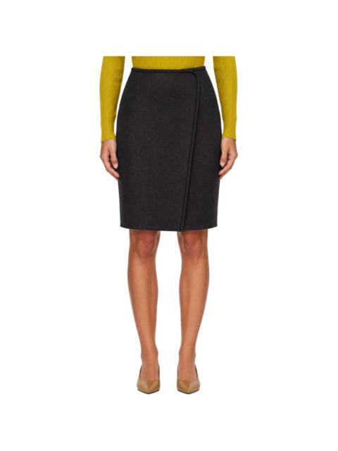 RIER Brown Walker Wrap Midi Skirt