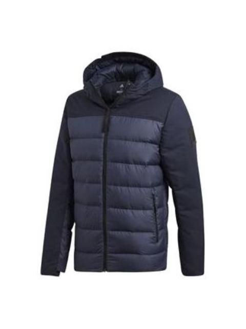 adidas Outdoor hooded With Down Feather Jacket Blue CY8620