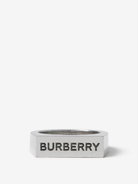 Burberry Engraved Palladium-plated Signet Ring