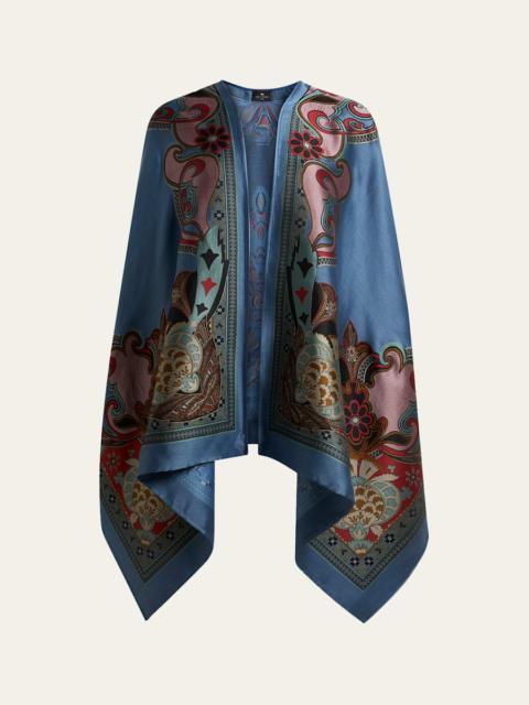 Etro Printed Silk-Blend Cape