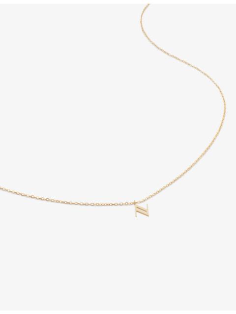 MONICA VINADER Small letter N 14ct yellow-gold pendant necklace