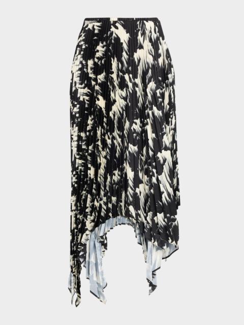 MARQUES’ALMEIDA Floral Plisse Midi Skirt