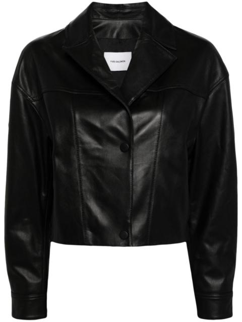 cropped leather jacket