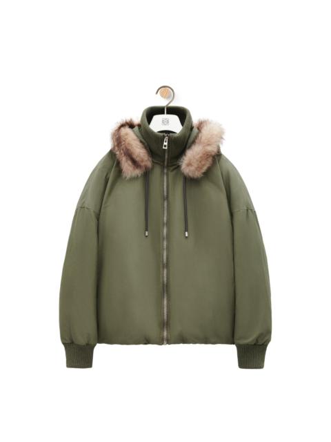 Puffer jacket in technical cotton