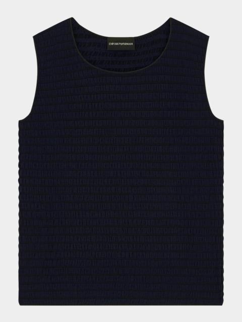 EMPORIO ARMANI Textured Jacquard Jersey Tank Top