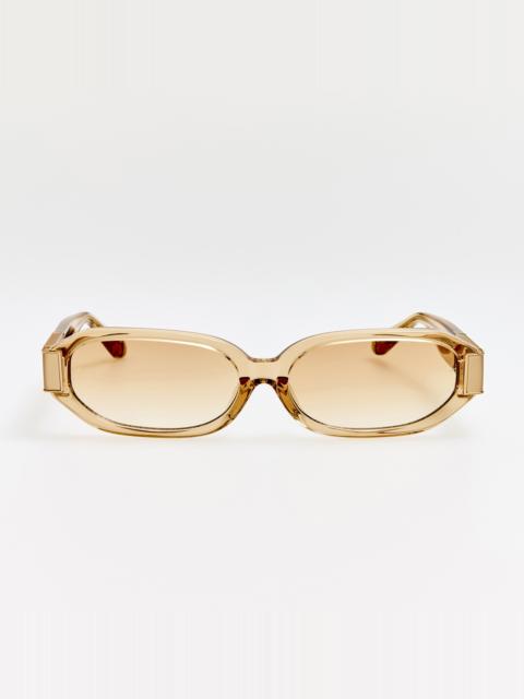 LINDA FARROW Laura Sunglasses in Honey
