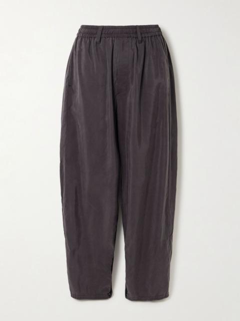 ssstein Pleated silk-blend track pants Charcoal