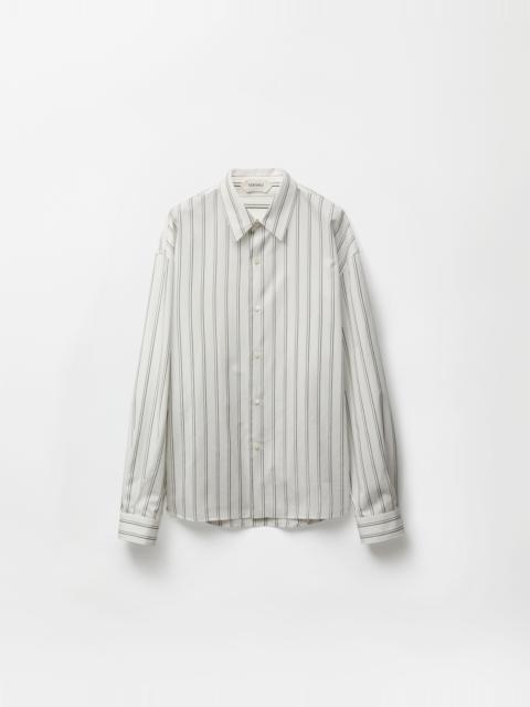VERSACE Striped Cotton-Poplin Loose Shirt