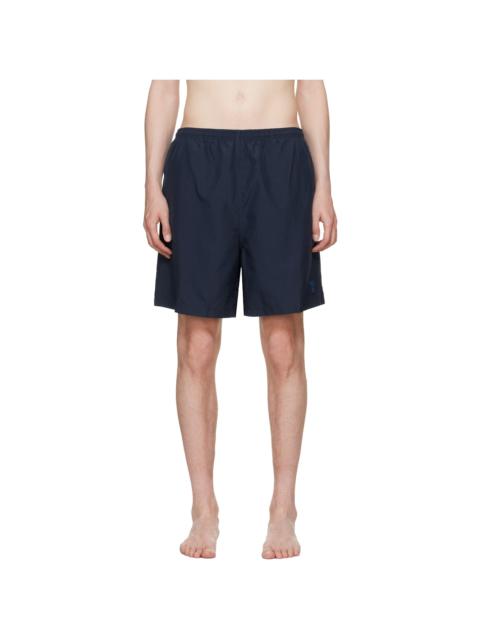 AMI Paris Navy Long Plain Swim Shorts