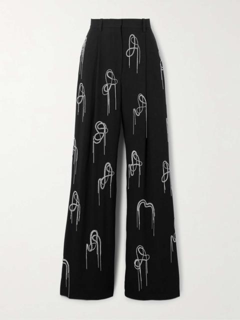 Dries Van Noten Pleated crepe wide-leg pants