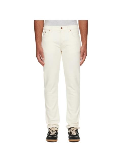 Nudie Jeans Off-White Solid Ollie Jeans