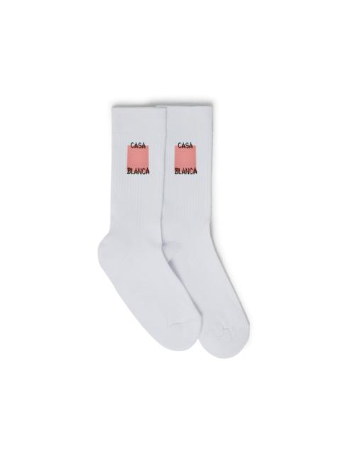 CASABLANCA Pink Square Logo Sport Socks