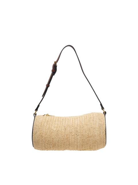 Stella McCartney Logo Raffia Barrel Shoulder Bag