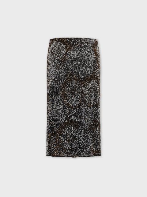 rabanne CREPE SKIRT WITH PEARL EMBROIDERY