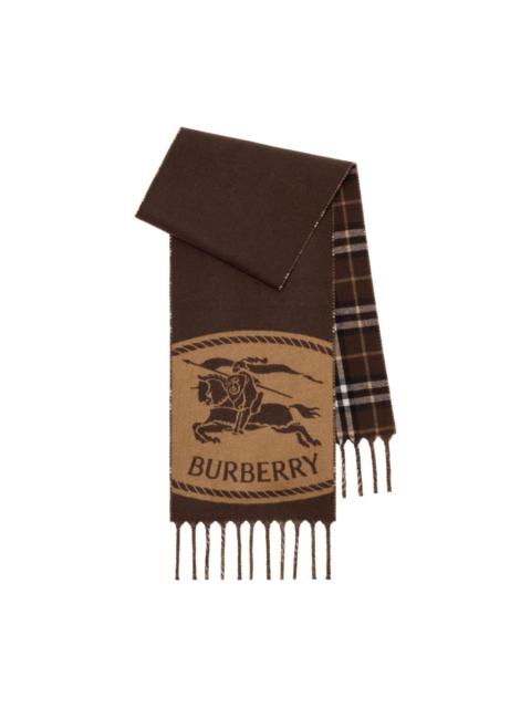 Burberry knight-detail checked scarf