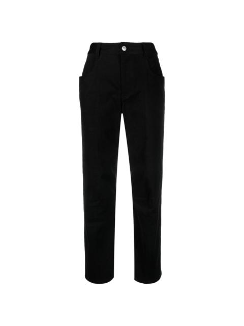 tapered-leg button-fly trousers