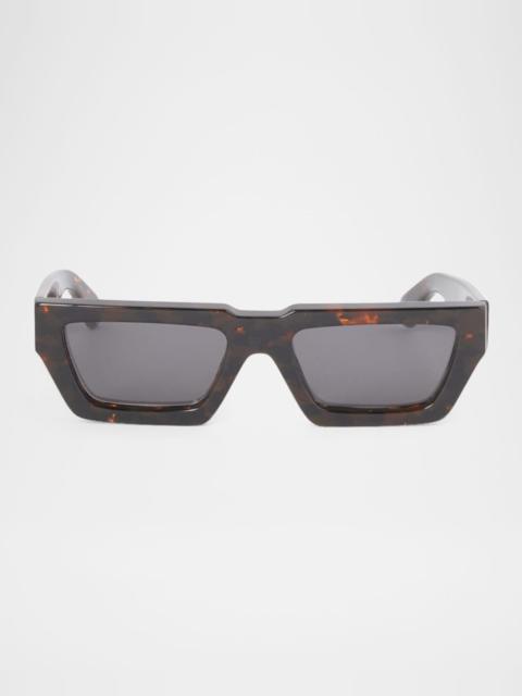 Off-White Manchester Logo-Print Rectangle Sunglasses