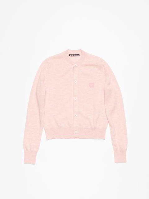 Crew neck cardigan - Faded pink melange