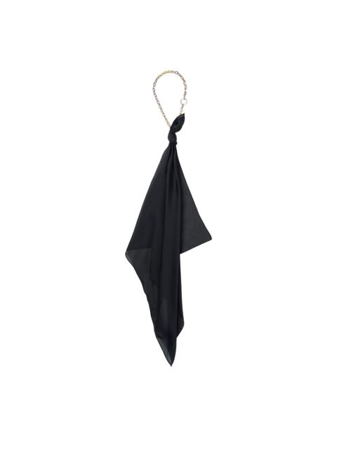 sacai Black Silk Scarf Necklace