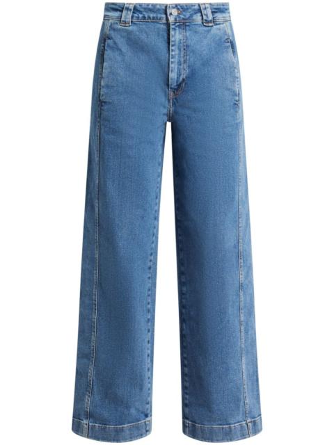 LACOSTE stretch-denim wide-leg jeans