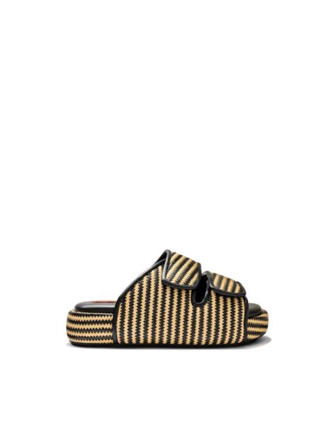 SIMONMILLER Raffia Cro striped sandals