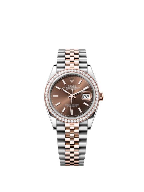 ROLEX Oyster, 36 mm, Oystersteel, Everose gold and diamonds