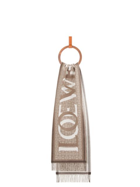 Loewe Love jacquard scarf in wool and cashmere